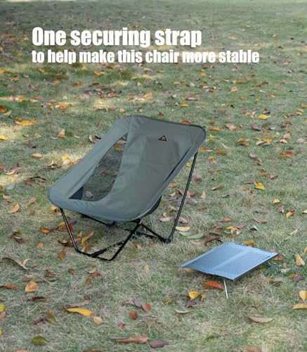 Low Ultralight Compact Folding Chair (Black Mesh) | with Side Pocket and Carry Bag, for Camping Backpacking Hiking - color: Black Mesh