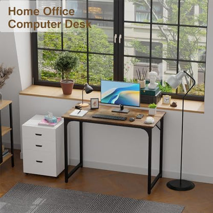 FDW 39 inches Computer Desk, Modern Simple Style Desk for Home Office, Study Student Writing Desk,Brown - color: Brown, size: 40 Inches