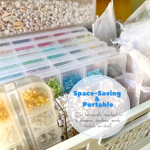 32-Grid Clear Plastic Beads Jewelry Organizer Box Small Parts Storage-2pack - color: 2 pack