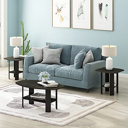 Furinno Simple Design Coffee Table, Espresso | Small Side Table wih Open Shelf, Tabletop with Soft Edges, for Living Room, Home Office, - color: Espresso, size: Rectangular