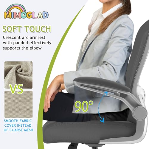Mimoglad Home Office Chair, High Back Desk Chair, Ergonomic Mesh Computer Chair with Adjustable Lumbar Support and Thickened Seat Cushion - color: Dim Gray