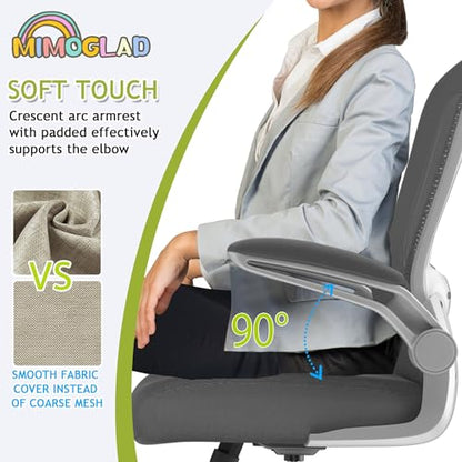 Mimoglad Home Office Chair, High Back Desk Chair, Ergonomic Mesh Computer Chair with Adjustable Lumbar Support and Thickened Seat Cushion - color: Dim Gray