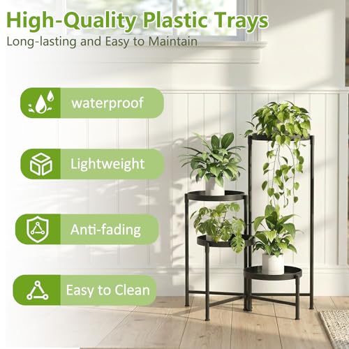aboxoo 4 Tier Metal Plant Stand Modern NEW, Indoor Outdoor Multi-Tiered Plant Stand Display Tray, Flower Pot Stand for Indoor Home Outdoor Patio Balcony Yard - size: 4 Tier