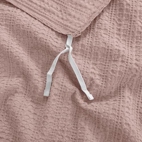 Dreamology Queen Duvet Cover Set, Waffle Duvet Cover, 100% Cotton Waffle | Duvet Cover Set with Zipper Closure, Soft Textured & Breathable Duvet Cover Queen,Bedding Set 3 Pieces (Dusty Pink) - color: Dusty Pink, size: Queen