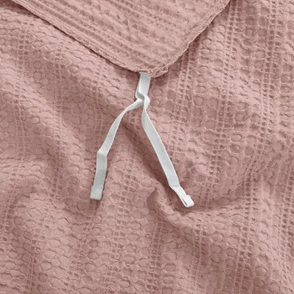 Dreamology Queen Duvet Cover Set, Waffle Duvet Cover, 100% Cotton Waffle | Duvet Cover Set with Zipper Closure, Soft Textured & Breathable Duvet Cover Queen,Bedding Set 3 Pieces (Dusty Pink) - color: Dusty Pink, size: Queen
