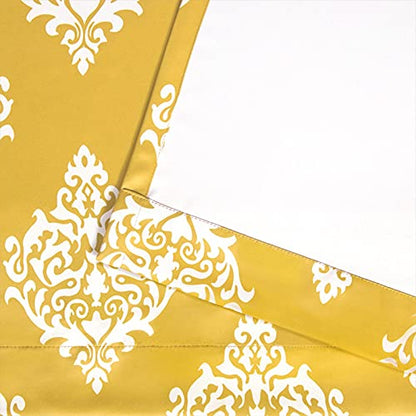 EXCLUSIVE HOME Medallion Room Darkening Blackout Grommet Top Curtain Panel Pair, 52"x96", Sundress Yellow - color: Sundress Yellow, size: 52"W x 96"L (Pack of 2)