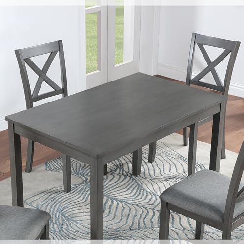Knocbel Classic 4-Person Dining Table for Small Space, Wooden Apartment Condo Pub Bistro Kitchen Dining Furniture, Standard Height (Gray Rectangular 30" H) - color: Gray Rectangular 30"h
