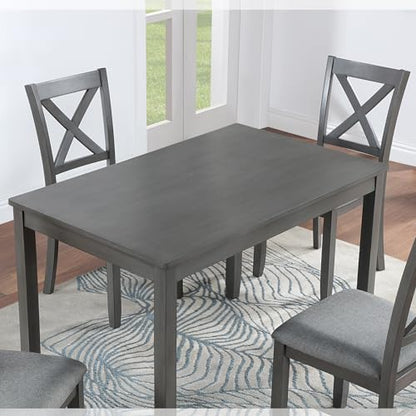 Knocbel Classic 4-Person Dining Table for Small Space, Wooden Apartment Condo Pub Bistro Kitchen Dining Furniture, Standard Height (Gray Rectangular 30" H) - color: Gray Rectangular 30"h