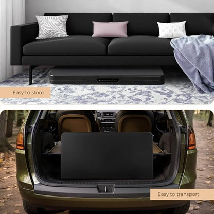 pollilar 34" Folding Card Table Square Portable with Detachable Legs Black | Foldable Table Plastic Dual Height Adjustable Heavy Duty Indoor Outdoor Dining Game Camping Picnic Mahjong Tables - color: Black