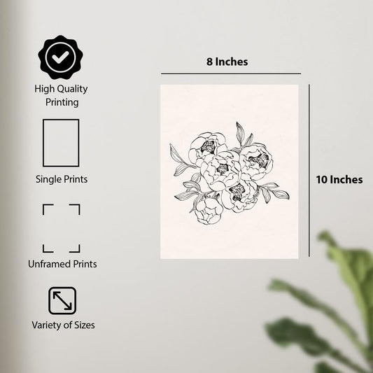 ALPINE INK CO. Floral Line Art Illustration Poster - Minimal Botanical Poster - Elegant Wall Decor for Home, Office, Bedroom, Modern Interior Styling - 8x10 Unframed Print - color: Style-12, size: 8"L x 10"W