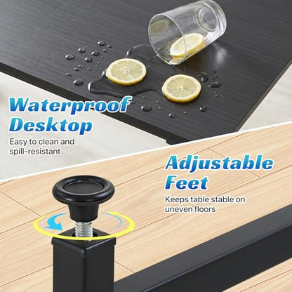 Small Computer Office Desk 32 Inch Student Study Writing Work Modern Simple Home Bedroom PC Table Metal Frame Desk… - color: Black, size: 32 Inch
