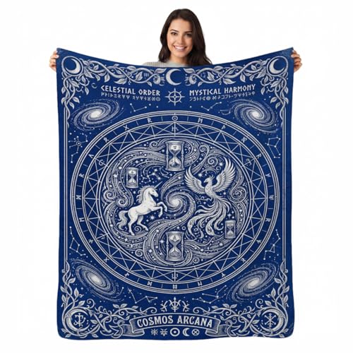 Mystical Cosmos Arcana Blanket, Soft Flannel Fleece Throw 50" x 60" | Mystical Cosmos Arcana Blanket Lightweight Decor for Living Room, Bedroom, Office and Travel, Home Decor Gift - color: Mystical Cosmos Arcana, size: 50"x60"