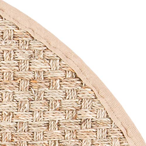 SAFAVIEH Area Rug 5' Round - Natural Fiber Collection - Natural & Beige, Seagrass, Basketweave Pattern with Border (NF114A) - color: Natural/Beige, size: 5' (Round)