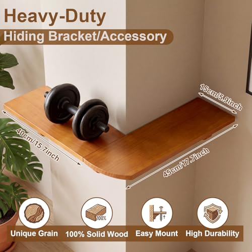 Pinkunn 2 Set Wood Floating Corner Shelves L-Shaped Wrap Around Wall Mounted Display Racks, Large Rustic Storage Bookshelf for Living Room, Bedroom & Kitchen, Easy Assembly