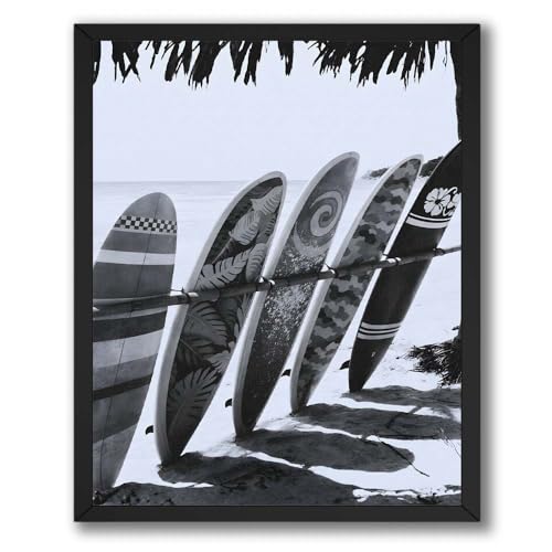 ALPINE INK CO. Surfboard Poster - Black & White Coastal Wall Art for Living Room Office Bedroom Decor - Minimal Beach Style Artwork - 8x10 Unframed Print - color: Style-12, size: 8"L x 10"W