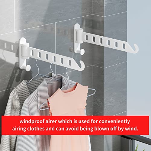 JOOM Laundry Drying Rack Wall Mounted Clothes Drying Rack Clothes Hanger White - color: White, size: two pack