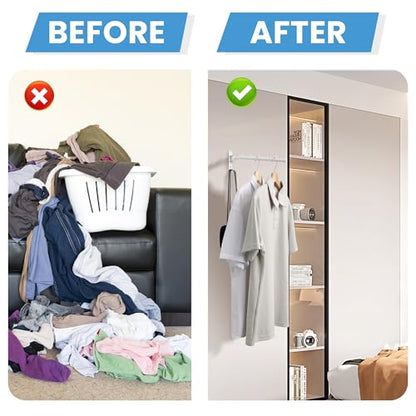 Mooche Swing Clothes Hanger Rack, Garment Racks 11.93" Long, White | 180°Rotation Laundry Drying Rack 304 Stainless Steel Space Saving Wall Mounted for Laundry Room Bedroom Balcony - color: White, size: 1 Pack (6 Hooks)