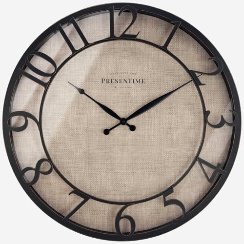 21" Farmhouse Series Wall Clock | Cottage Style, Faux Burlap, Oil Rubbed Antique Bronze Finish. Wall Décor for Living Room, Dining Room, and entryway - color: Oil Rubbed Antique Bronze, size: 21 inch