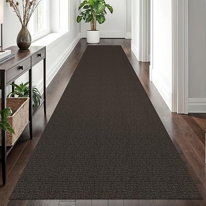 Washable Runner Rug, Non Slip Hall Runner, 3x12 Ft, Taupe/Coffee | Washable Braided Runner Carpet, Non Slip Rubber Dot Backed, For Hallway, Kitchen, Entryway, Bedroom, Laundry Room, Foyer - color: Taupe/Coffee, size: 3' x 12' (Rectangular)