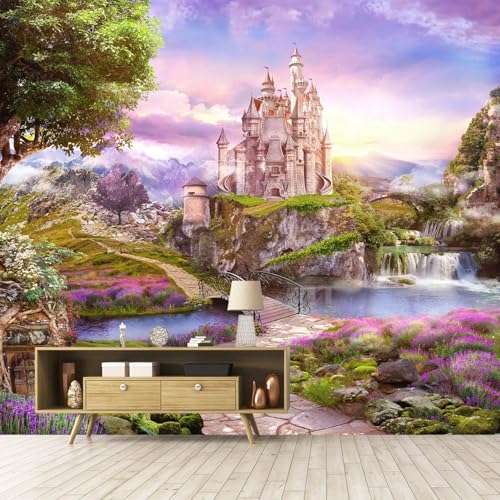GLWYHY-Children's Room Castle Peel-and-Stick Wall Mural-58 x80 | Self-adhesive, Wallpaper,Cartoon,Bedroom,Wall paintings,Dreamy. - color: Zzsl-04, size: 58"x80"