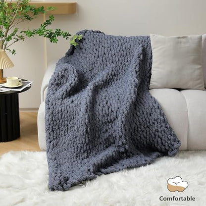 Cozyful Chunky Yarn for Hand Knitting - #10 Chunky Chenille Yarn, Jumbo Big Thick Chunky Yarns for Crocheting, Super Bulky Chunky Knit Blanket Yarns, 8 Skein (22 yds 8 oz Each Skein), Charcoal Grey - color: Charcoal Grey