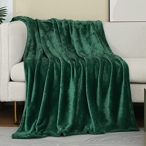 Forest Green Fleece Plush Throw Blanket 50"x70"for Couch Fuzzy Cozy Flannel | Super Soft Lightweight Microfiber Blanket for Sofa Bed bedroom Home Decor All Season,Birthday Gifts for Women Mom Adult - color: Green, size: Throw XL(50"×70")