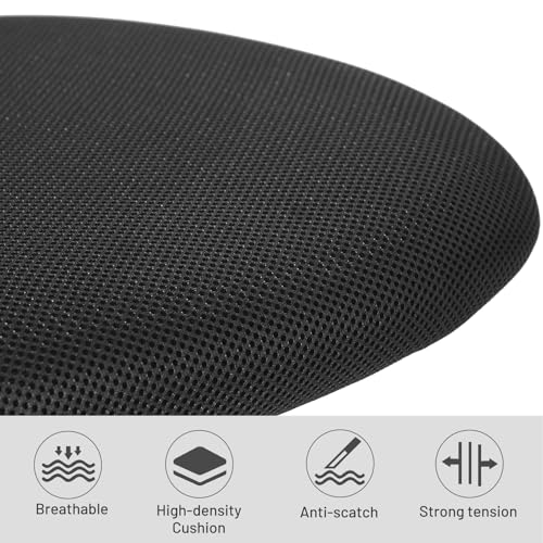 FurnitureR Students Cute Desk Chair Ergonomic for Teens Boys Girls Youth Low-Back Armless Study Writing Swivel Mesh Seating with Adjustable Height for Home Office Living Room Bedroom School - color: Black/Grey