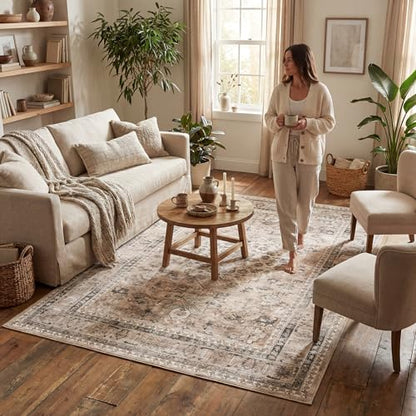 nuLOOM Davi Stone Medallion Washable Area Rug, 3' x 5' - color: Davi Stone, size: 3' x 5' (Rectangular)