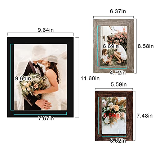 LUCKYLIFE Picture Frames Collage Wall Decor 10-Pack, Gallery Wall Frame Set with 8x10 5x7 4x6 Frames in 3 Different Finishes - color: Black&Gray&Brown