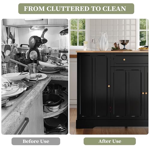 HLR Kitchen Island with Drop Leaf & Storage, Solid Rubber Wood Top Rolling Kitchen Cart with Carved Recessed Panel Doors, Large Mobile Island Table on Wheels for Kitchen, Dining Room (Black) - color: Black