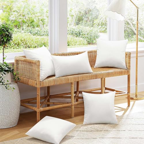 Ashler Outdoor Pillow Inserts, 12x20 Waterproof Throw Pillows Pack of 2 | Outdoor, Water Resistant, Decorative Premium Lumbar Pillow, Hypoallergenic Stuffer Sham, For Patio, Bench, Garden, Indoor - color: White-12 X 20 Inches, size: 2 Count (Pack of 1)