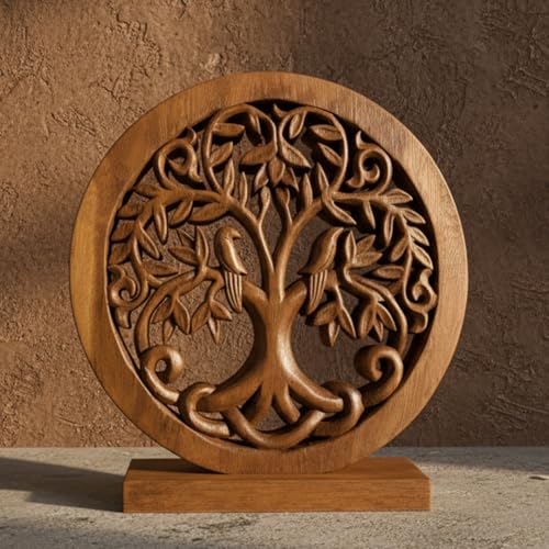 Solid Wood Tree Sculpture, Gift for Mom, Home Decor, Living Room, Boho, Coffee Table, Centerpiece Table Decorations, Mantle, Bathroom Shelf, Farmhouse, Christmas Decorations, Mothers Day Gifts - color: Mauk - Large