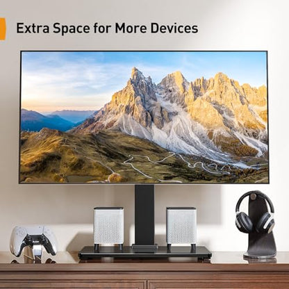 Perlegear Tabletop TV Stand, Universal TV Stand for 23–60 Inch LCD/LED/OLED TVs, Height-Adjustable TV Mount Stand with Tempered Glass Base & Cable Management, VESA 400x400mm, PGTVS02 ﻿ - size: 23-60 Inch
