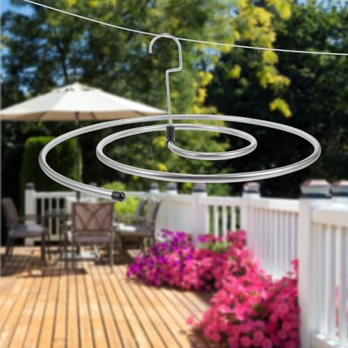 Cabilock Spiral Laundry Drying Rack Set Stainless Steel Space Saving Clothes Hanger for Bed Sheets Blankets Bath Towels Indoor Use