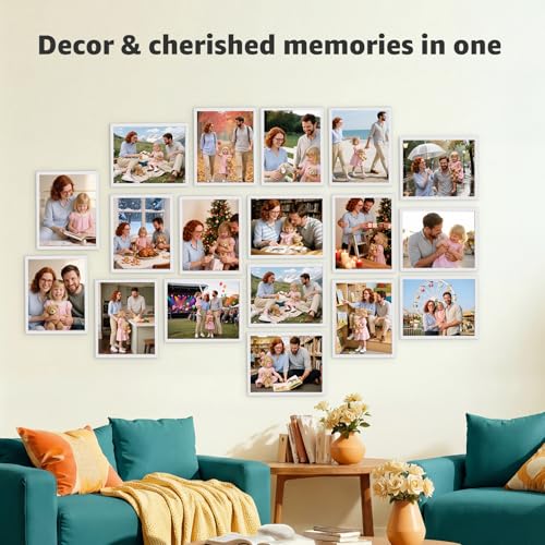 Giftgarden 8x10 Picture Frame Set of 18, Lightweight 8 by 10 Frames Bulk for Gallery Wall Photo Hanging and Tabletop Display, White - color: White*18, size: 8x10