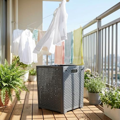 1-Pack Collapsible Laundry Hamper, Foldable Laundry Baskets, Gray | Dirty Clothes Hamper for Bathroom, Bedroom, Dorm Room & Laundry Room