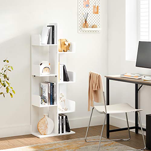 VASAGLE CUSTOS Collection - Bookcase, Tree-Shaped Bookshelf with 8 Storage Shelves, Rounded Corners, White ULBC066W01 - color: White, style: 4-Tier (19.7"W)