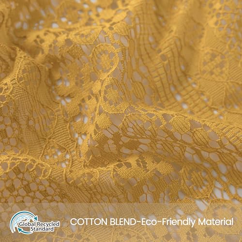 WAZZIO Boho Lace Curtains 72 Inches 2 Panel,Light Filtering Privacy Tassel & Geometry Crochet Semi Sheer Curtain Drapes for Bedroom Living Dining Room,Rod Pocket & Tassel,Mustard Yellow - color: Yellow, size: 59"W x 72"L (Pack of 2)