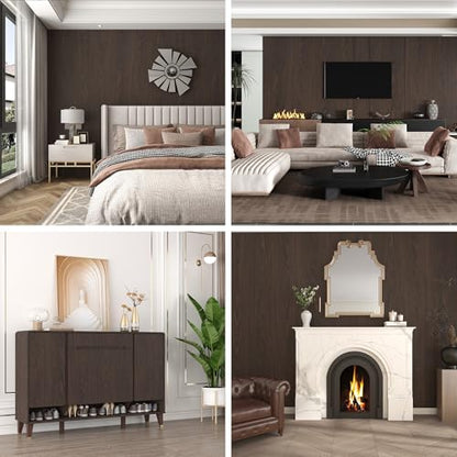 BAYYA Brown Wood Grain Wallpaper - color: Brown, size: 15.8" x 197"