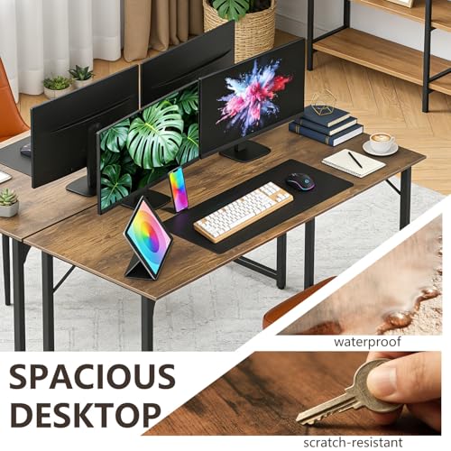 BestOffice Computer Desk,Home Office Desk, Modern Simple Style for Home Office Study Writing (Brown, 47 Inch,2 Pack) - color: Brown, size: 47 Inch-2 Pack