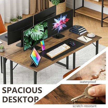 BestOffice Computer Desk,Home Office Desk, Modern Simple Style for Home Office Study Writing (Brown, 47 Inch,2 Pack) - color: Brown, size: 47 Inch-2 Pack