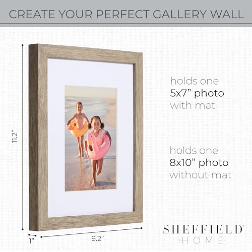 Sheffield Home 4 Piece Gallery Wall Frame Set, 8x10 Inch, Light Natural - color: Light Natural, size: 8x11 Inch