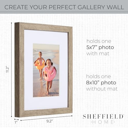Sheffield Home 4 Piece Gallery Wall Frame Set, 8x10 Inch, Light Natural - color: Light Natural, size: 8x11 Inch