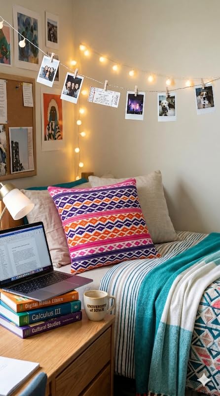 WWW.THROWPILLOW.IN Multicolored Aztec Tribal Throw Pillow Cover,Woven Decorative Cushion Cover for Boho Sofa, Dorm Room & Eclectic Living Room Decor Square Sofa Cushion 12x12 Inches