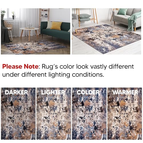 Keen Home Design Throw Rugs - 24"x36" Non-Shedding, Thick Pile Abstract Rugs for Kitchen, Living Room, Bedroom, Dining Room, Entryway - Size: 2' x 3', Skies Multi - color: Skies Multi, size: 2' x 3' (Rectangular)
