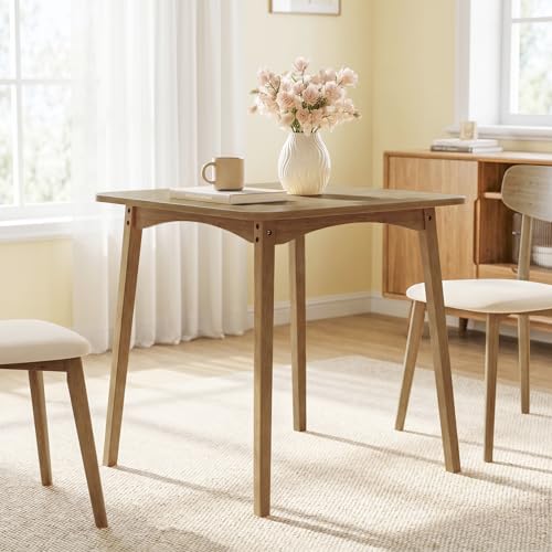 Bamboo Dining Table, Small Kitchen Table for 2, 27.6" Square Dining Tables for Small Space, Easy Assembly, Dinner Table for Dining Room, Living Room, Kitchen, Office(Brown) - color: Brown