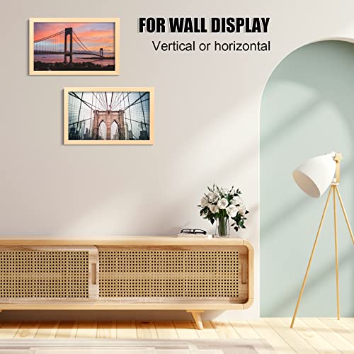 8.5x14 Picture Frame Natural, Solid Wood Frames with Acrylic Plexiglass, Tabletop and Wall Display Photo Frame, Set of 4 - color: Natural, size: 8.5x14
