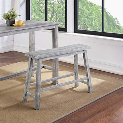 Boraam Sonoma Counter Height Backless Bench - Storm Gray Wire-Brush - color: Storm Gray Wire-brush