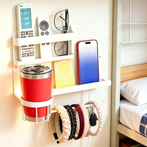 Floating Bedside Wall Organizer & Dorm Decor - Dorm Room Essential