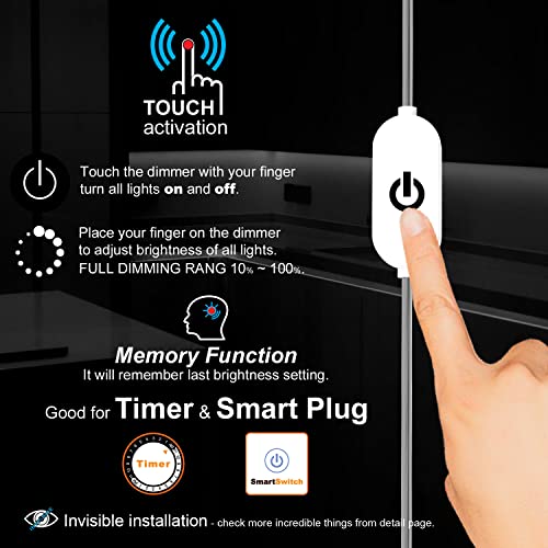EBD Under Cabinet Lighting Plug in or Hardwired, 9 Pcs 12 Inch, No Messy Wires Built-in Adjustable Cable LED Light 6500K 4050Lm, 3 Cables Y Splitter Neat Counter Lights for Kitchen Shelf Home Office - size: 9-Pack 3 Cables